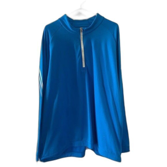 Men's Adidas 1/4 Zip Blue Track Pullover Size XXL - Picture 3 of 5